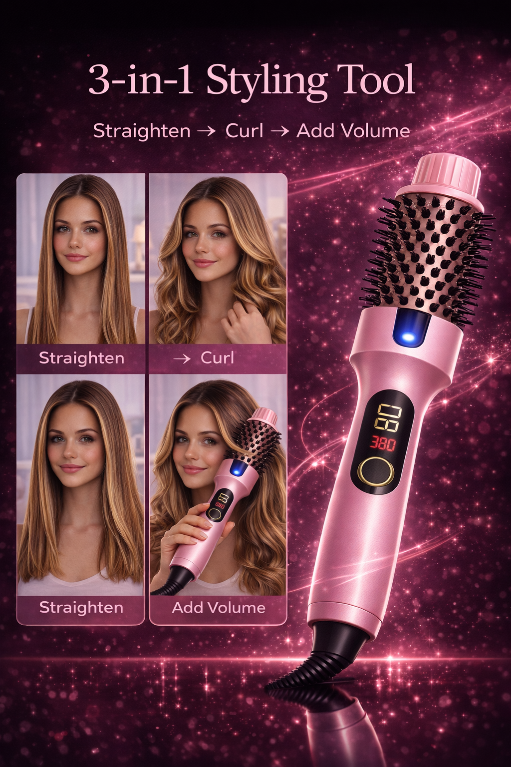 3-in-1 Ionic Thermal Brush – Salon Blowout at Home